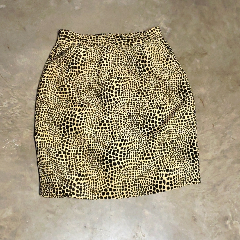 👗ALLISON TAYLOR ANIMAL PRINT SILK SKIRT👗